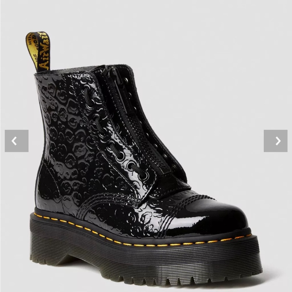 Sinclair Leopard Emboss Patent Leather Platform Boots